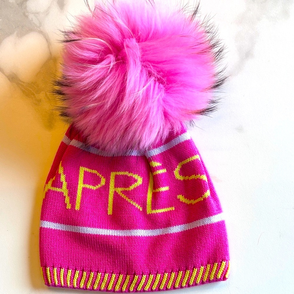 Pink Knit Beanie with Pom Pom